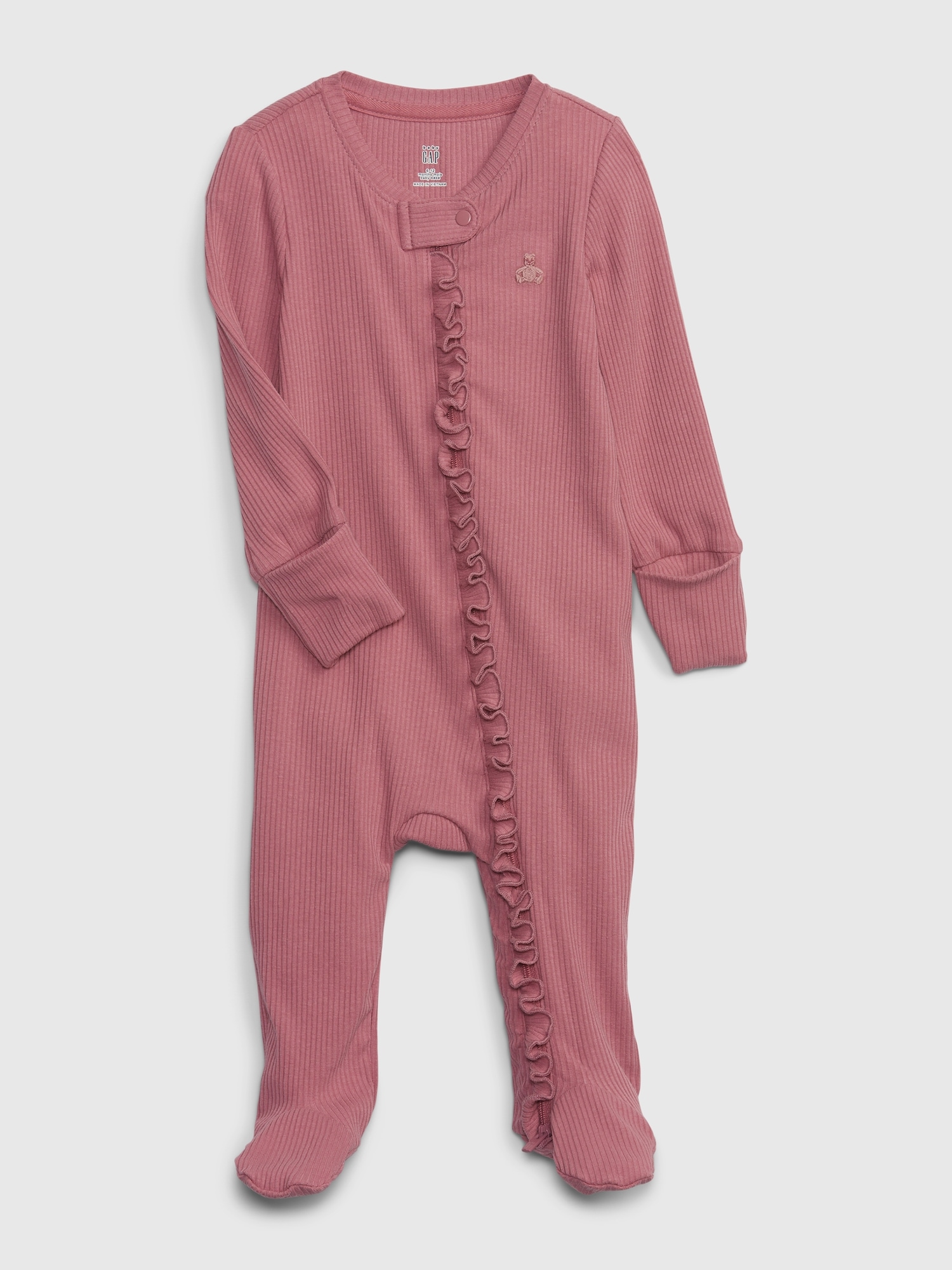 Gap Baby First Favorite Rib Footed One-piece In Rosetta Pink