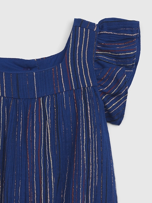 Image number 3 showing, Baby Crinkle Gauze Metallic Stripe Dress