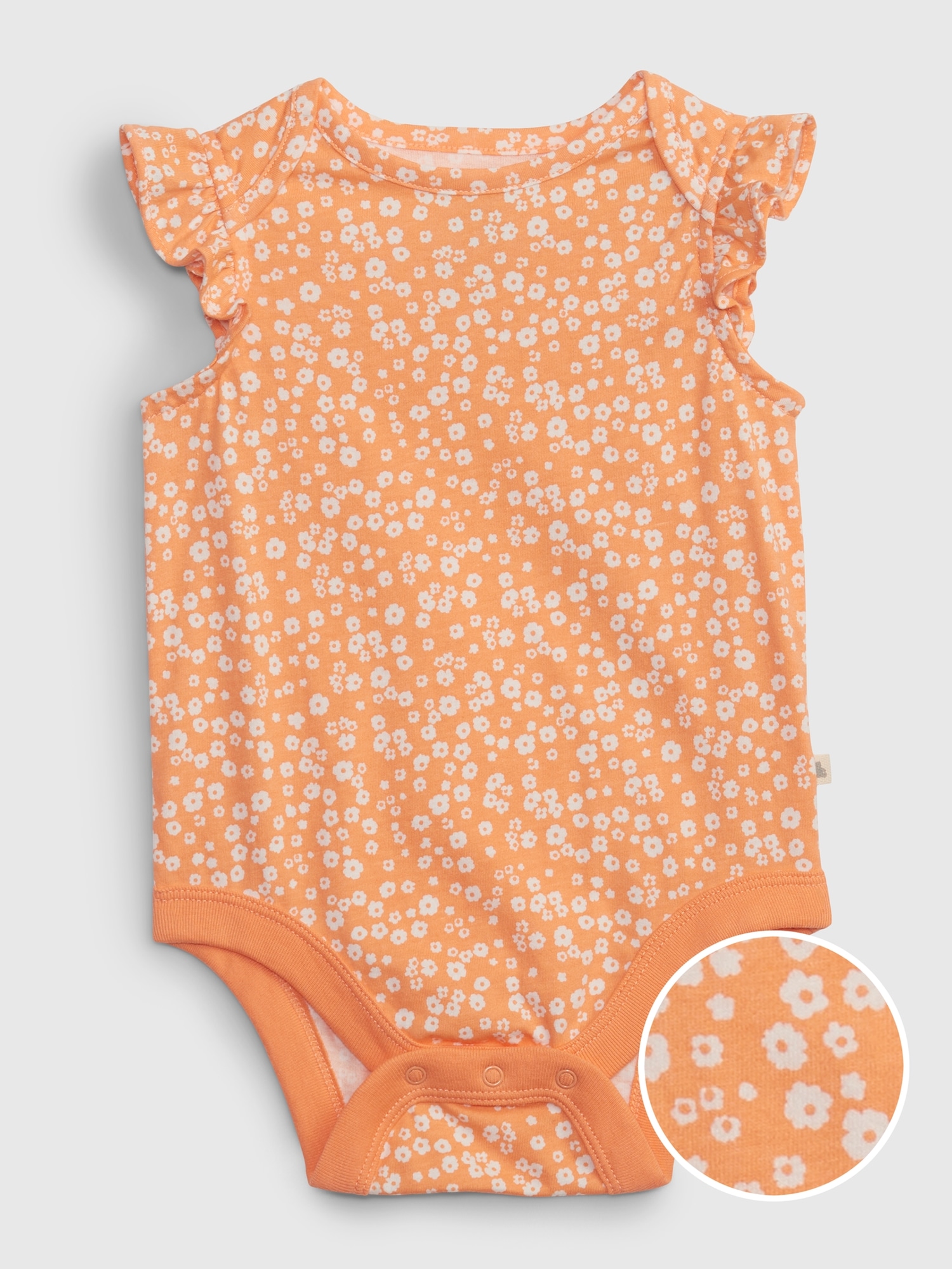 Gap Baby 100% Organic Cotton Mix and Match Flutter Graphic Bodysuit orange. 1