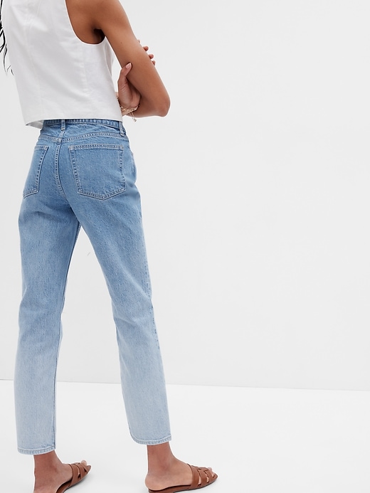Image number 2 showing, High Rise Ombre Cheeky Straight Jeans with Washwell