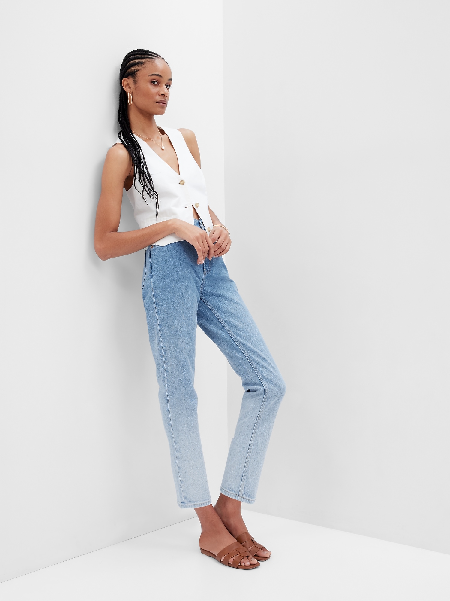 Gap - High Rise Ombre Cheeky Straight Jeans with Washwell blue