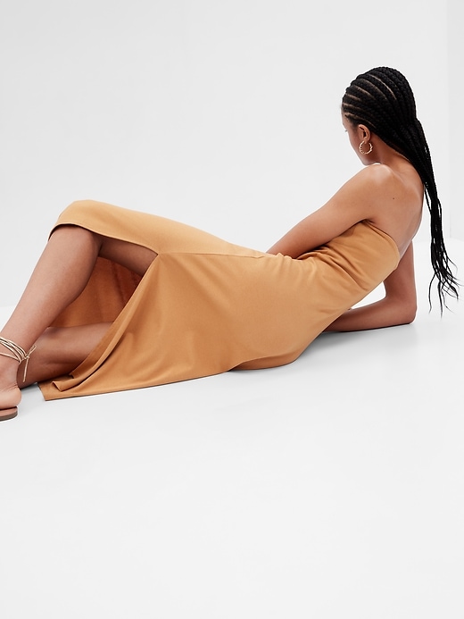 Image number 2 showing, Modern Strapless Split-Hem Midi Dress