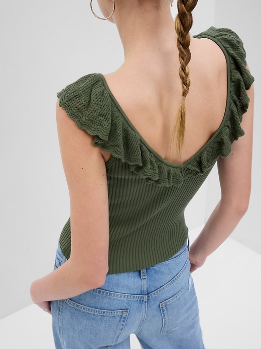 Image number 2 showing, Ruffle Rib Sweater Tank Top