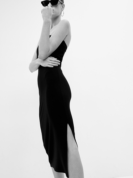 Image number 3 showing, Modern Strapless Split-Hem Midi Dress