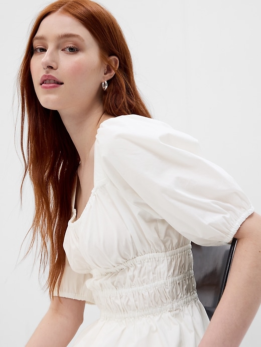 Image number 3 showing, Puff Sleeve Cinched Waist Top