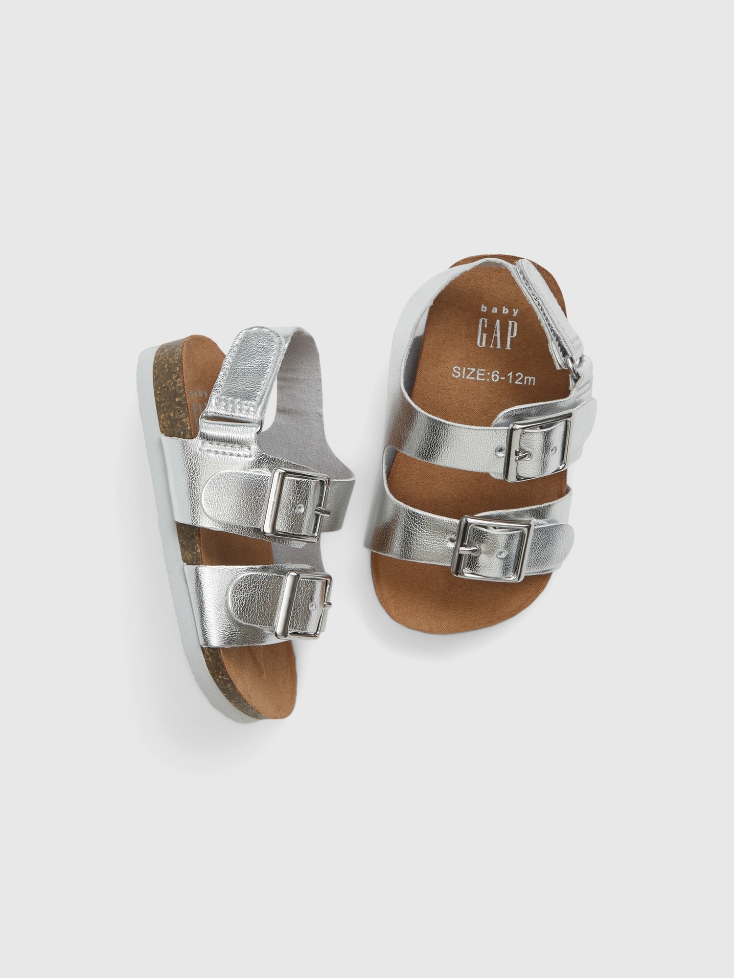 Gap Baby Metallic Buckle Sandals gray. 1