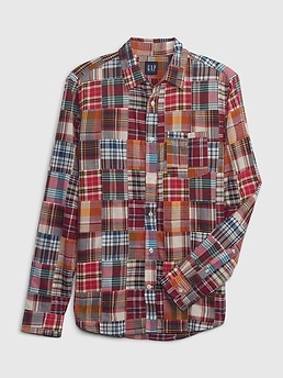 Plaid Patchwork Shirt | Gap