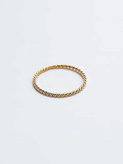 Image number 1 showing, Gold Rope Twist Stacking Ring