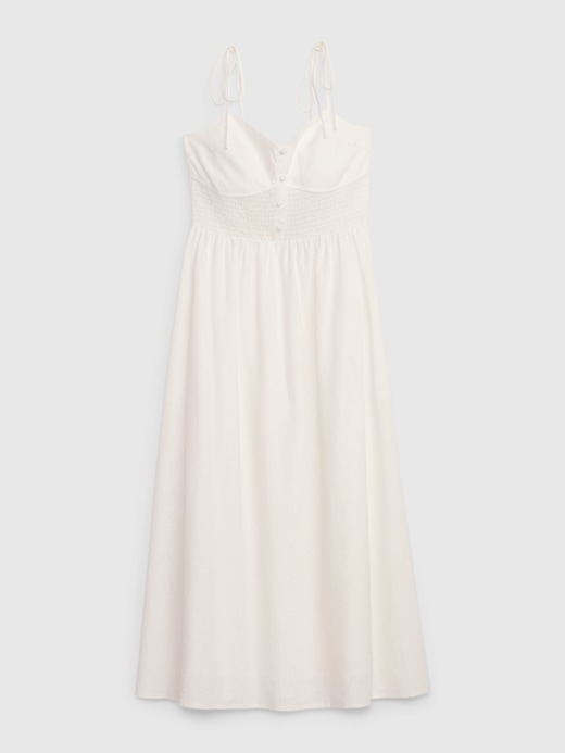Image number 6 showing, Linen-Blend Corset Midi Dress