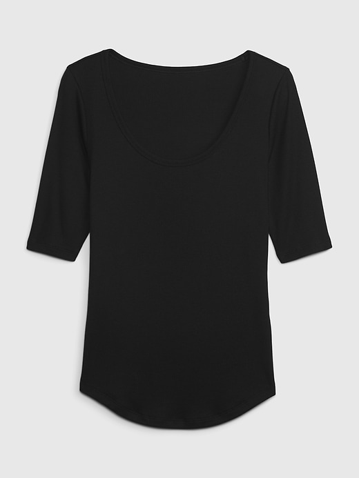 Mini Rib Scoop Neck T-Shirt