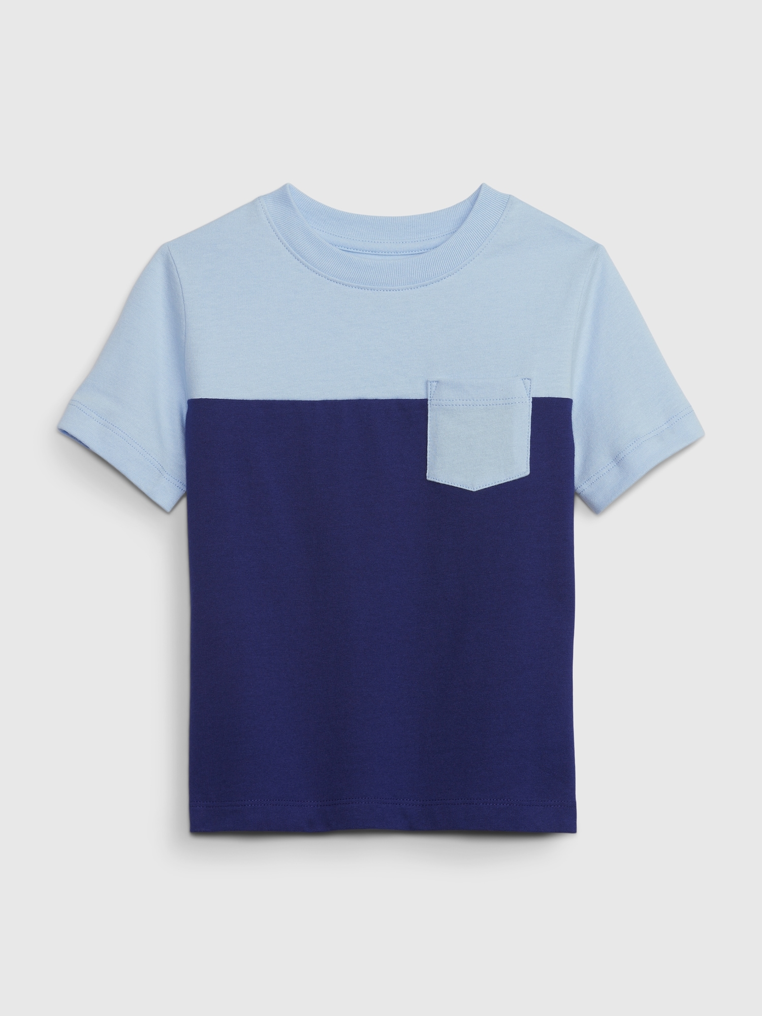 Gap Toddler Colorblock Pocket T-Shirt blue. 1