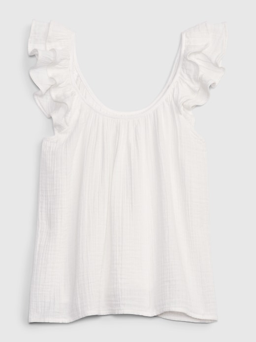 Image number 6 showing, Crinkle Gauze Ruffle Tank Top