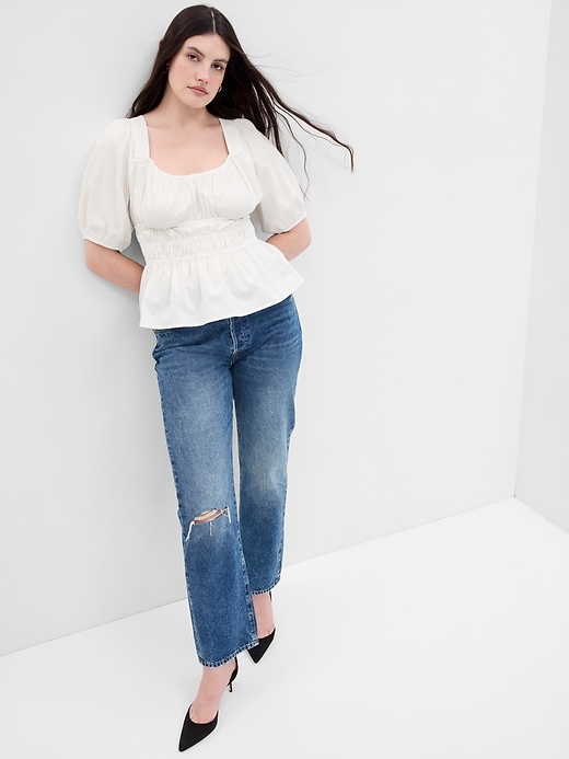 Image number 4 showing, Puff Sleeve Cinched Waist Top