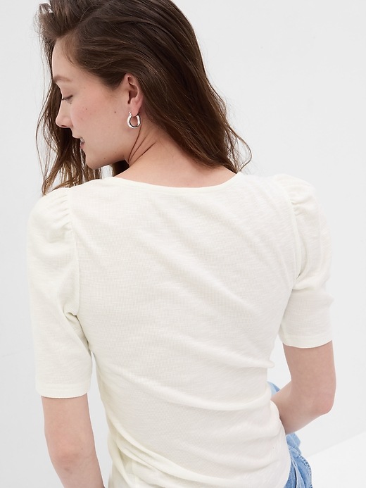 Image number 2 showing, Essential Rib Puff Sleeve T-Shirt