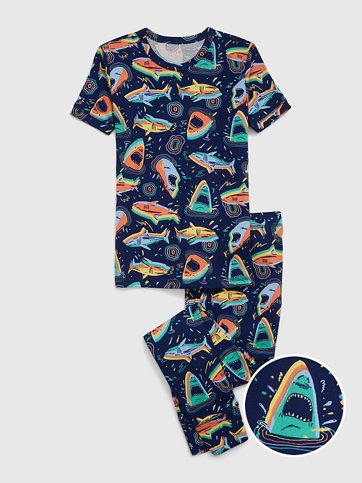 Image number 4 showing, Kids 100% Organic Cotton Shark PJ Set