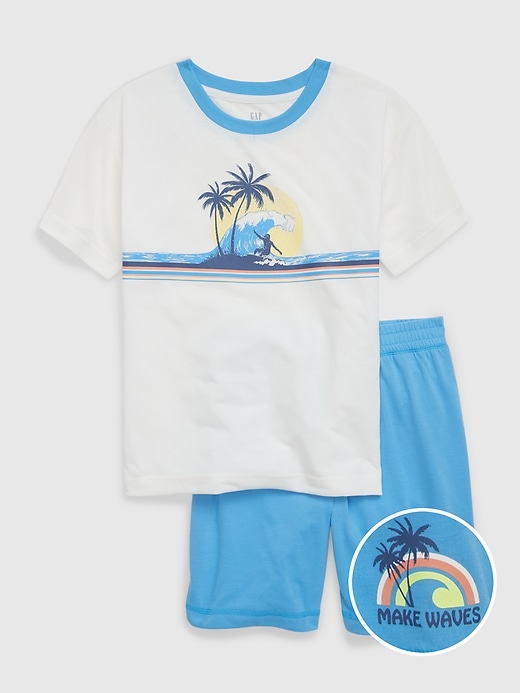 Image number 3 showing, Kids 100% Recycled Graphic PJ Shorts Set