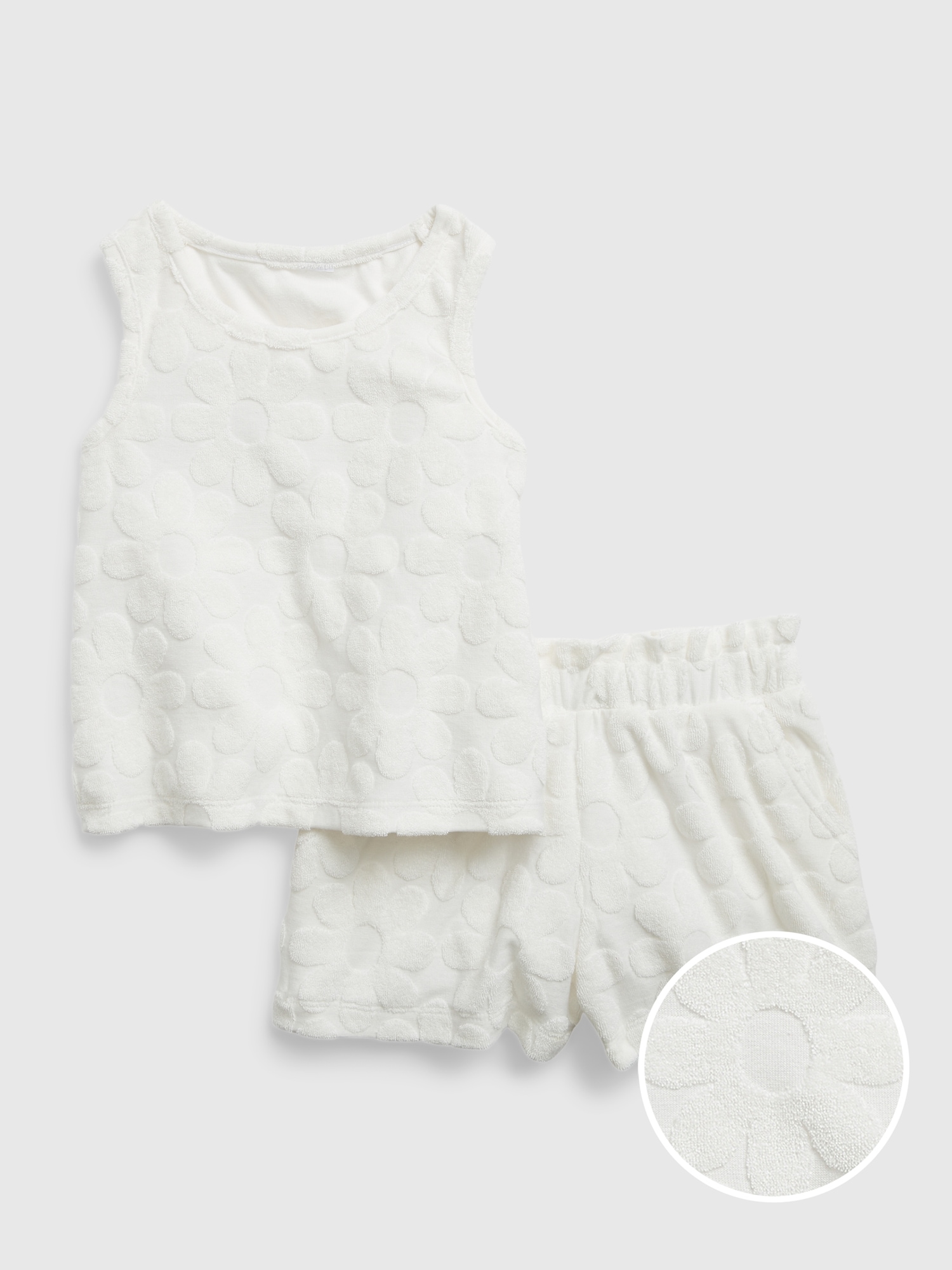 Gap Toddler Towel Terry Outfit Set white. 1