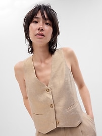 Linen-Cotton Vest | Gap