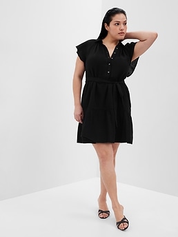 Flutter Sleeve Gauze Dress