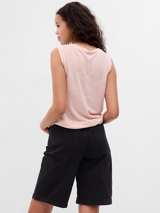 Image number 2 showing, Linen-Blend Shell Tank Top
