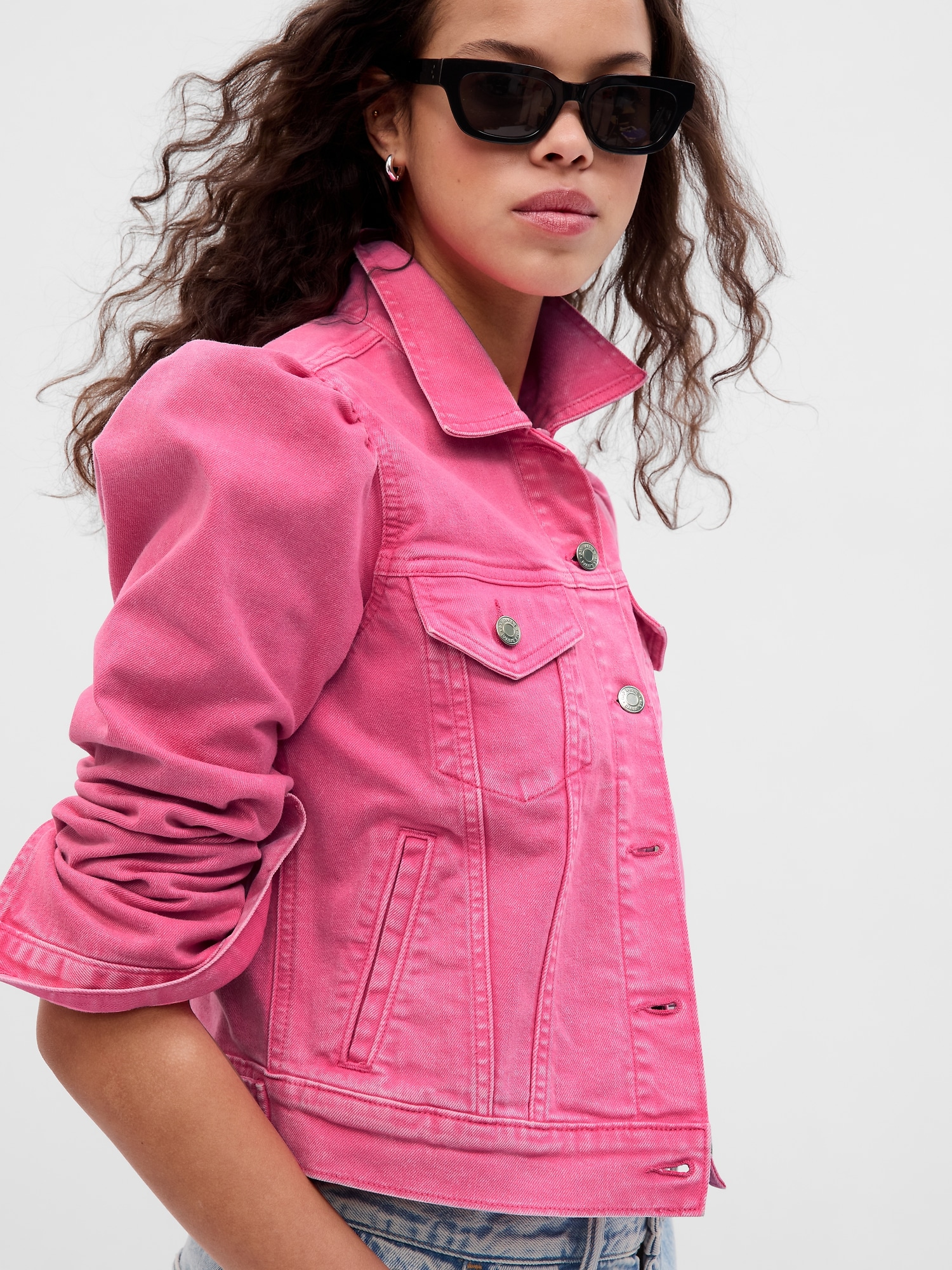 Gap × Barbie Women's Puff Sleeve Icon Denim Jacket