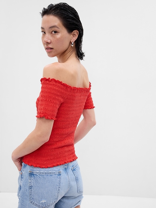 Image number 2 showing, Smocked Off-Shoulder Top