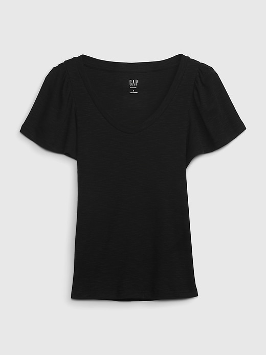 Image number 6 showing, Essential Rib Flutter Sleeve T-Shirt