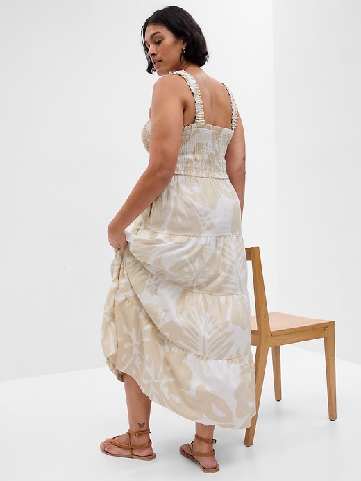 Image number 5 showing, Linen-Blend Tiered Maxi Dress