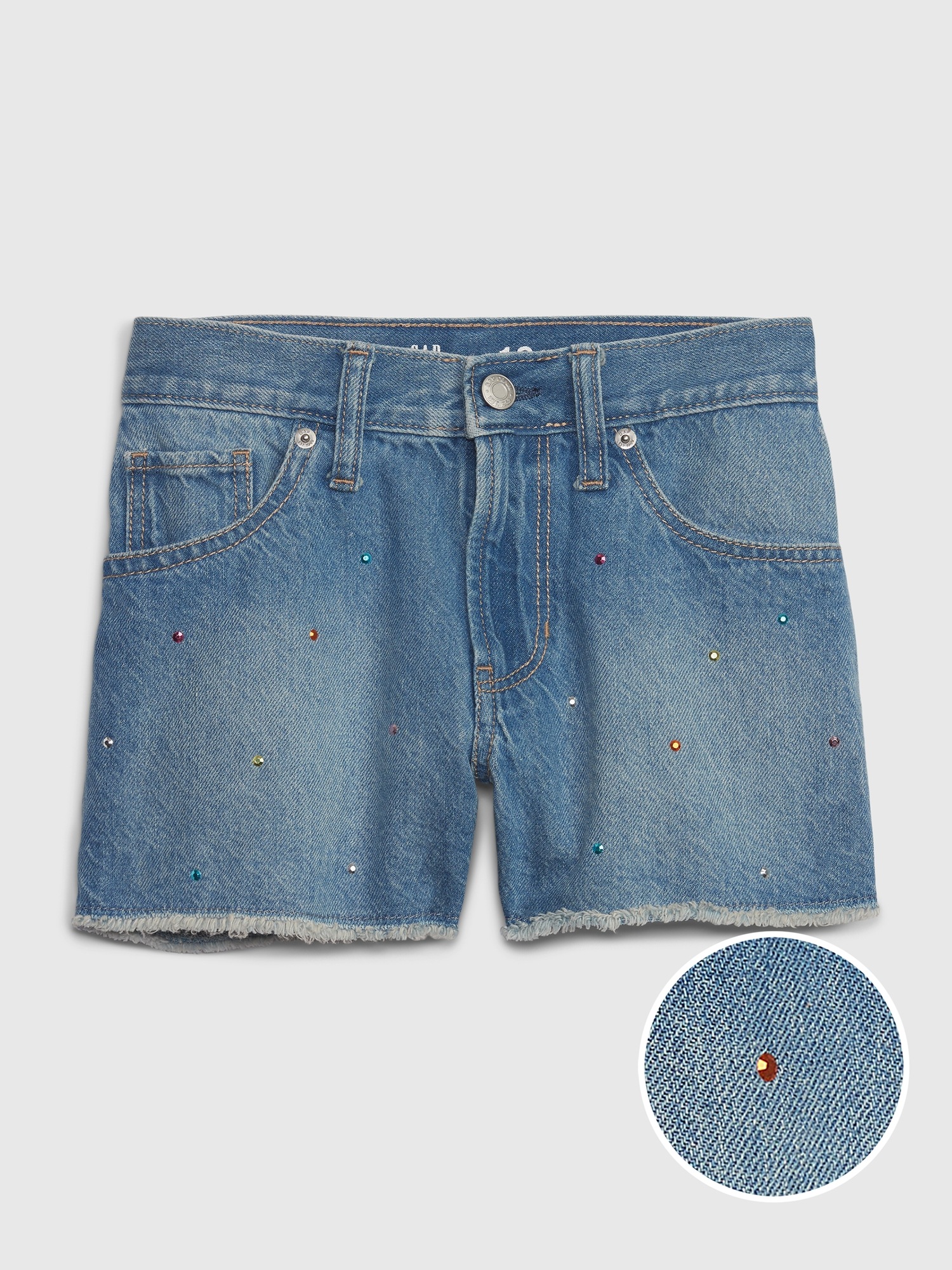 Gap Kids Low Stride Rhinestone Shorts blue. 1