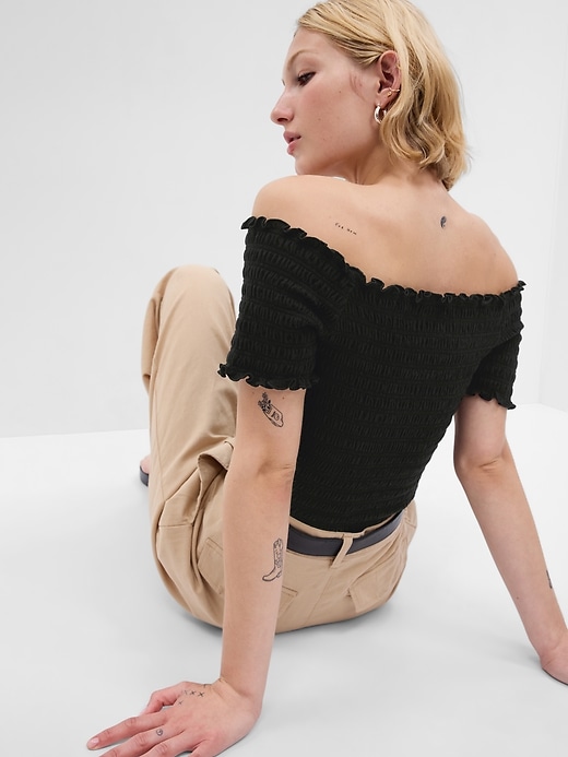 Image number 2 showing, Smocked Off-Shoulder Top