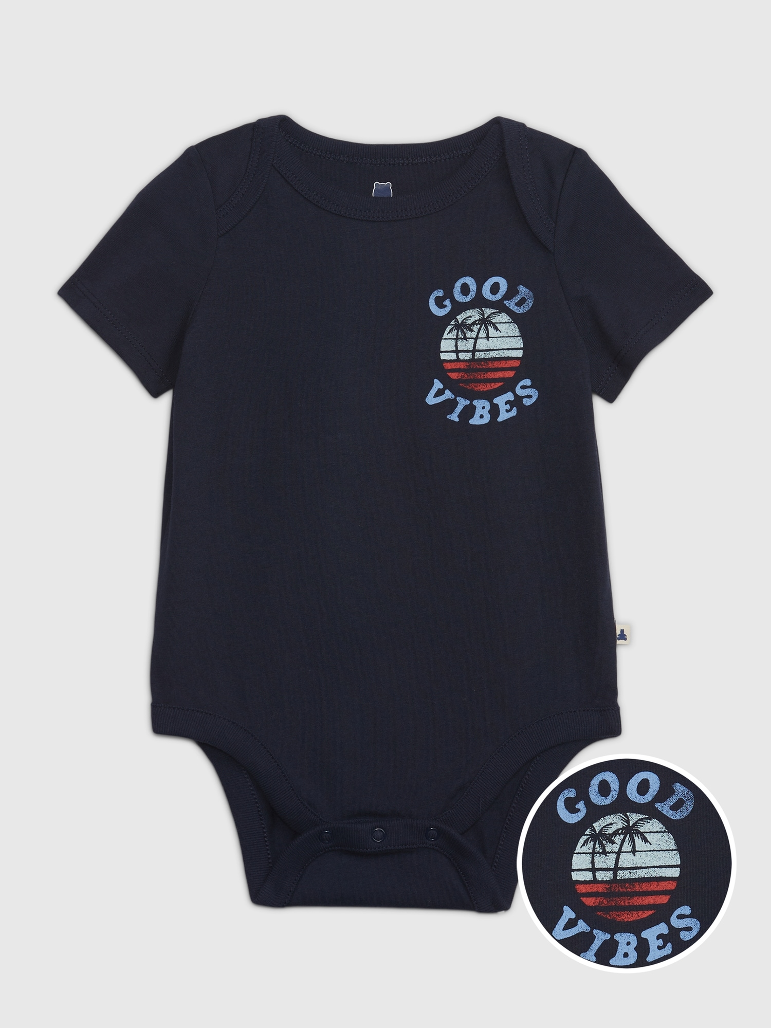 Gap Baby 100% Organic Cotton Mix and Match Graphic Bodysuit blue. 1