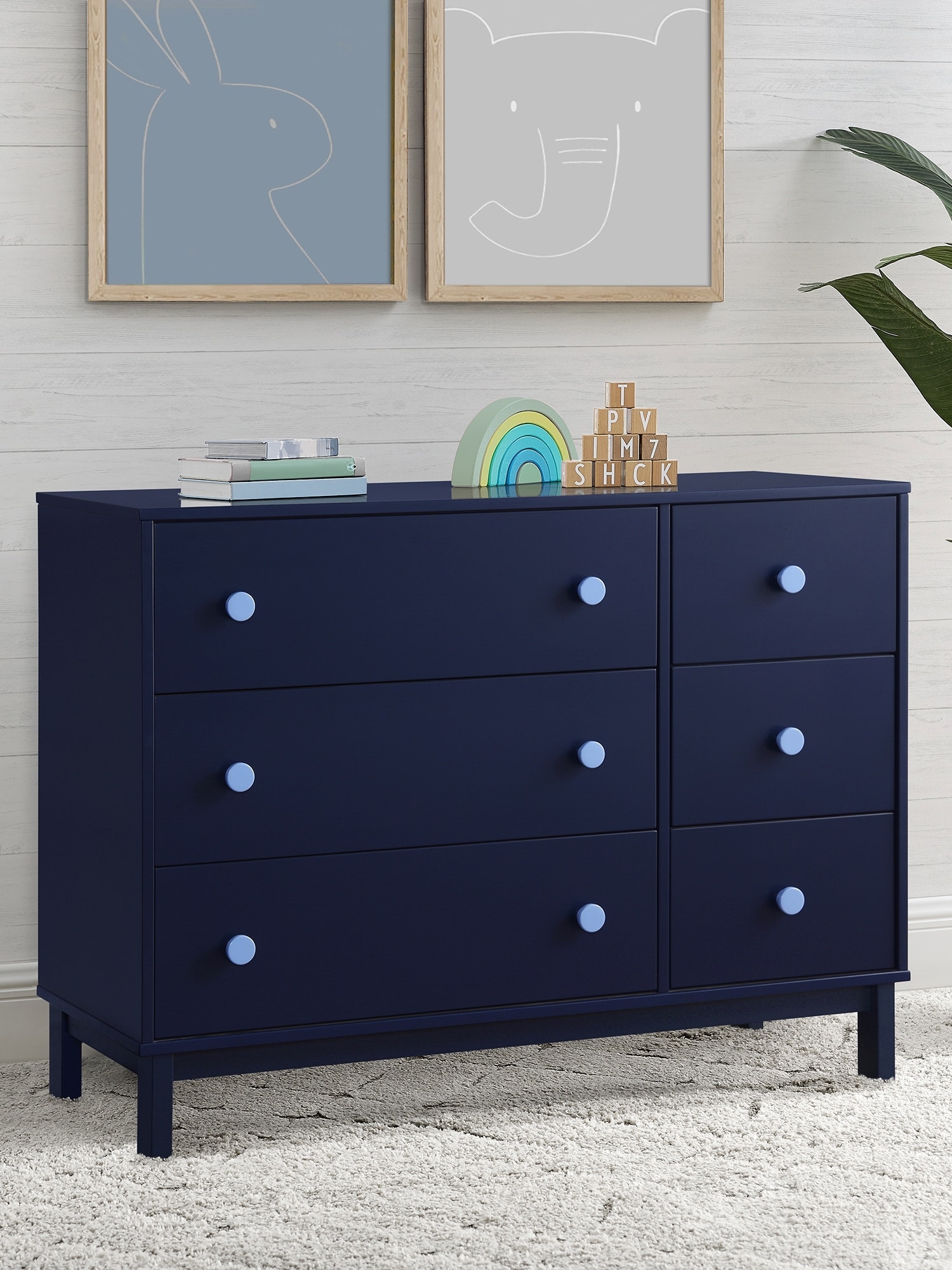 Gap babyGap Legacy Knobs 6 Drawer Dresser blue. 1