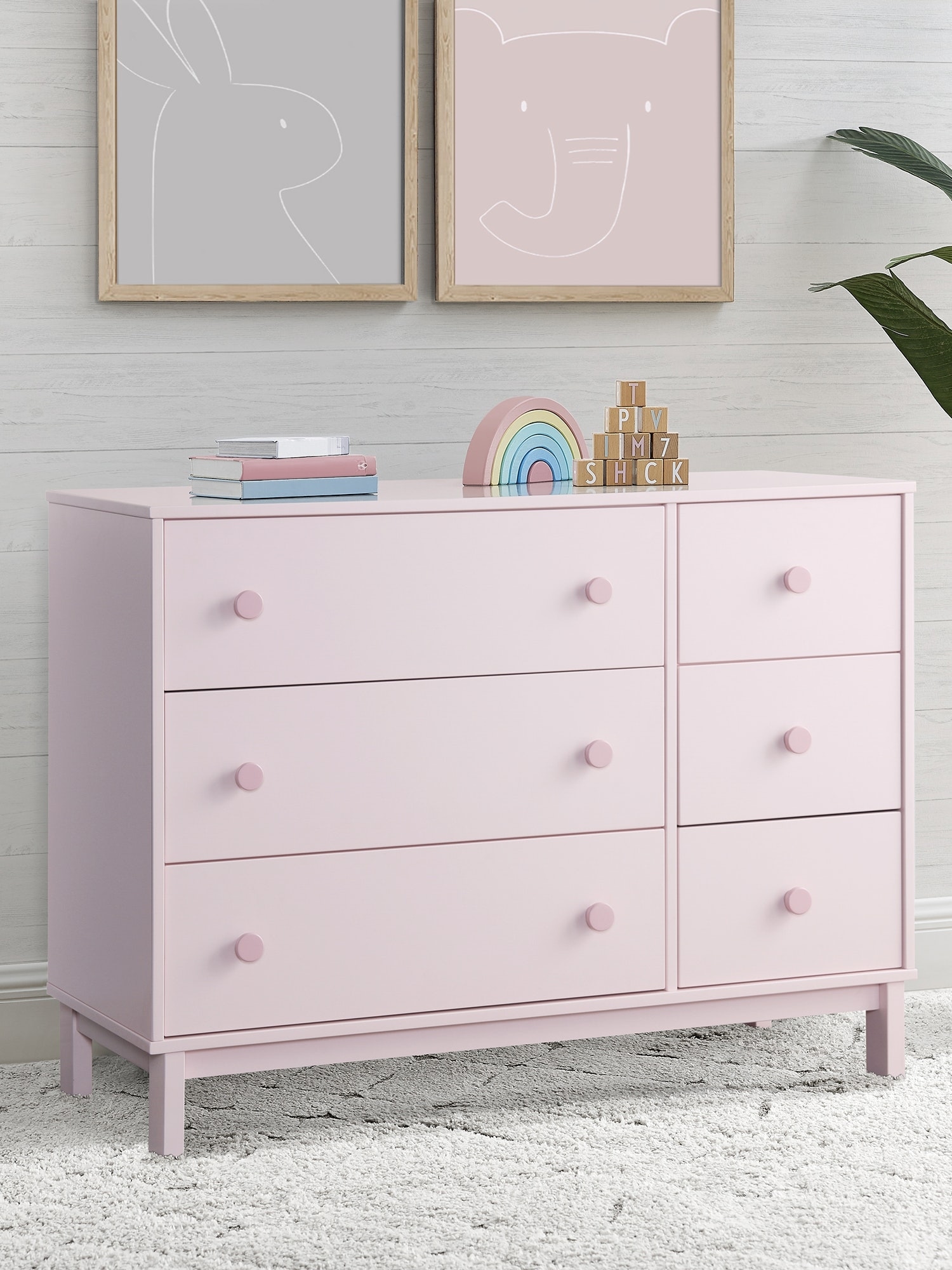 Gap babyGap Legacy Knobs 6 Drawer Dresser pink. 1