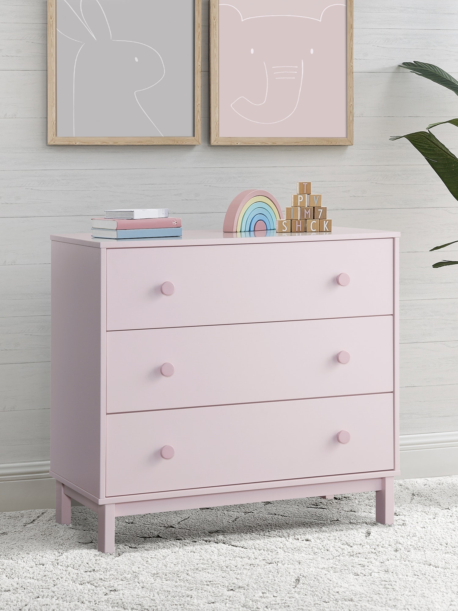 Gap babyGap Legacy Knobs 3 Drawer Dresser pink. 1