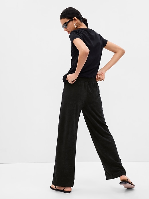 Towel Terry Wide Leg Pants | Gap