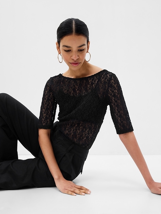 Image number 1 showing, Floral Lace Top