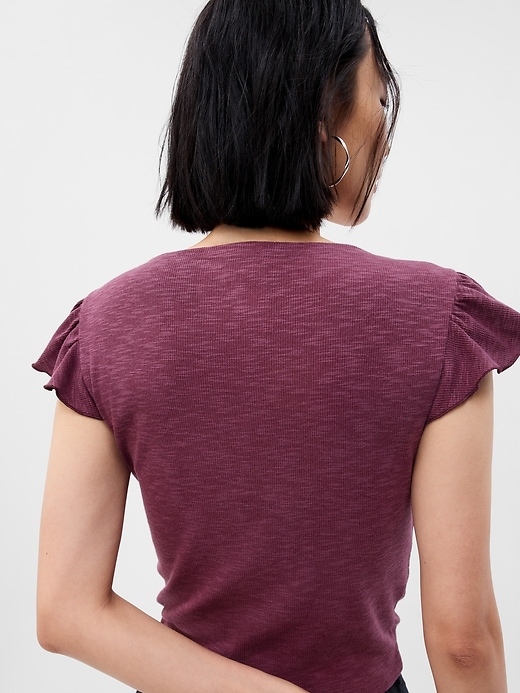 Image number 2 showing, Essential Rib Ruched T-Shirt