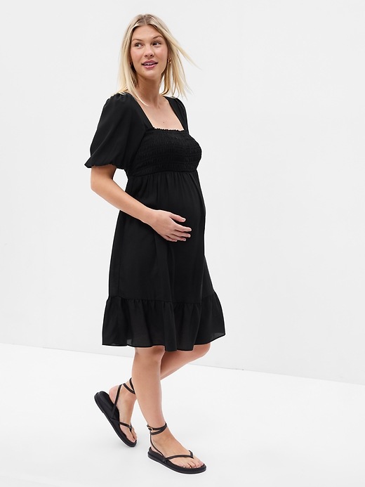Image number 1 showing, Maternity Smocked Midi Dress