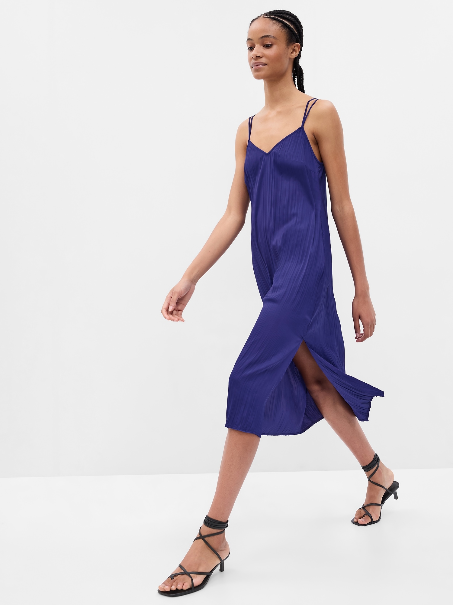 Pleated Midi Slip Dress | Gap
