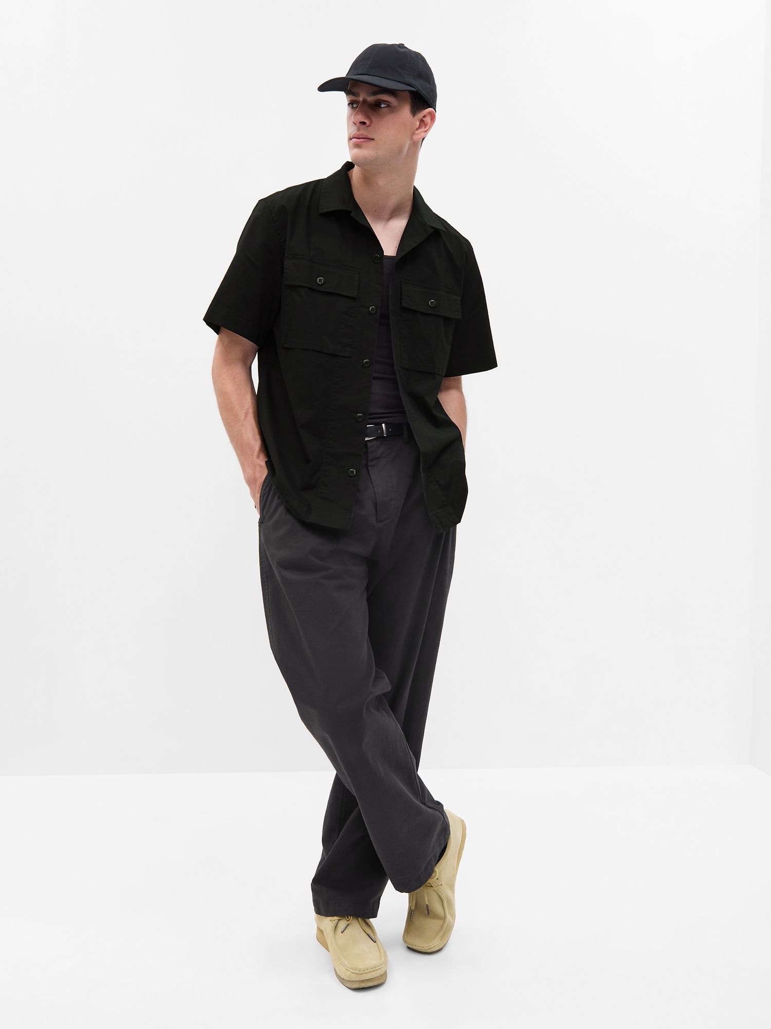 Gap Ripstop Utility Shirt black. 1