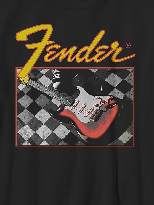 Image number 3 showing, Kids Fender Checkered Guitar Tee