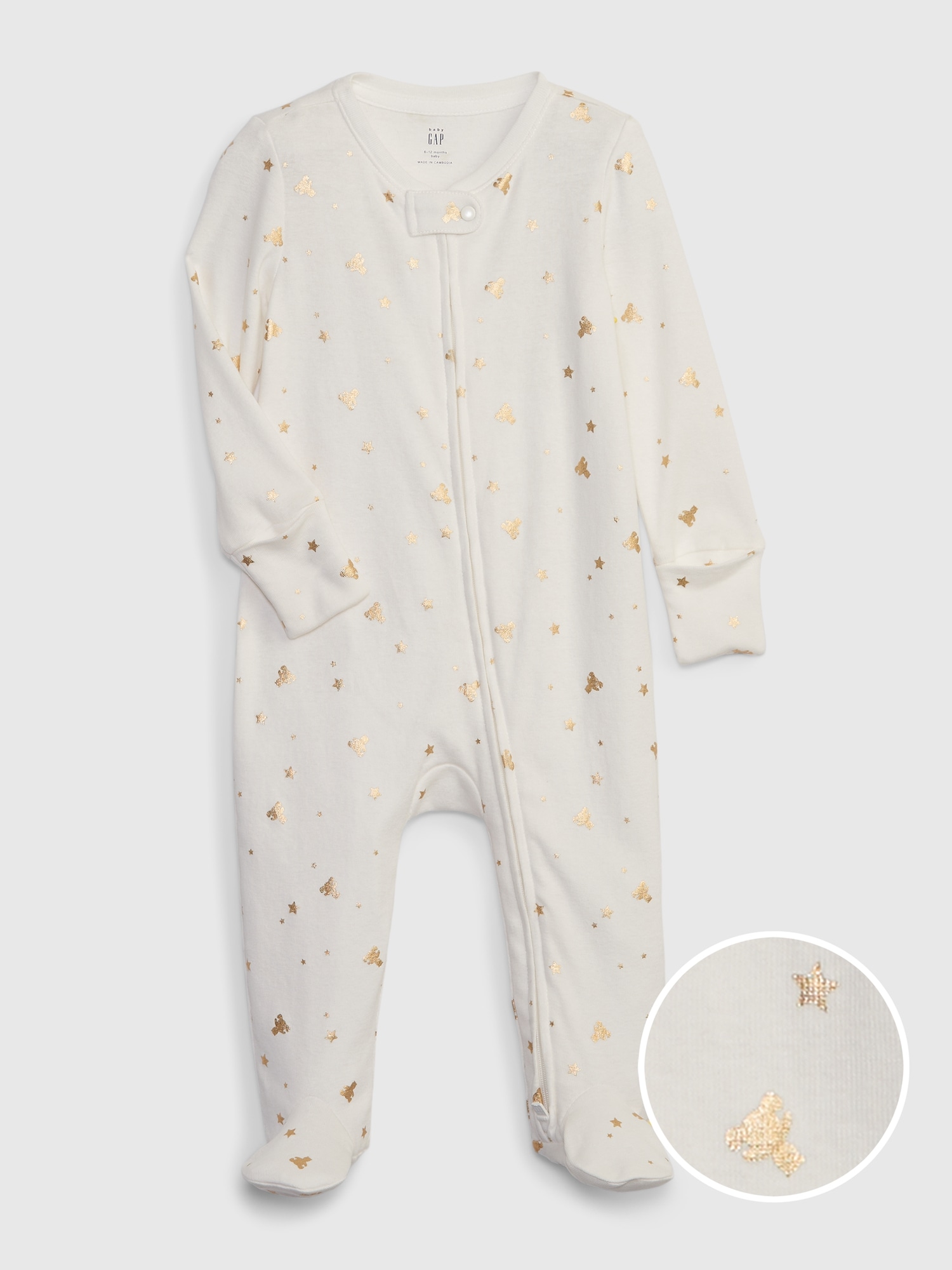 Gap Baby Brannan Bear Footed One-Piece white. 1