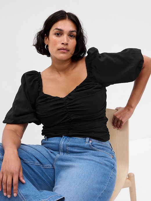 Image number 4 showing, Puff Sleeve Ruched Top