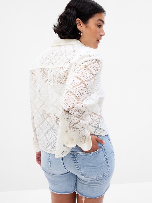 Image number 5 showing, Cropped Crochet Shirt