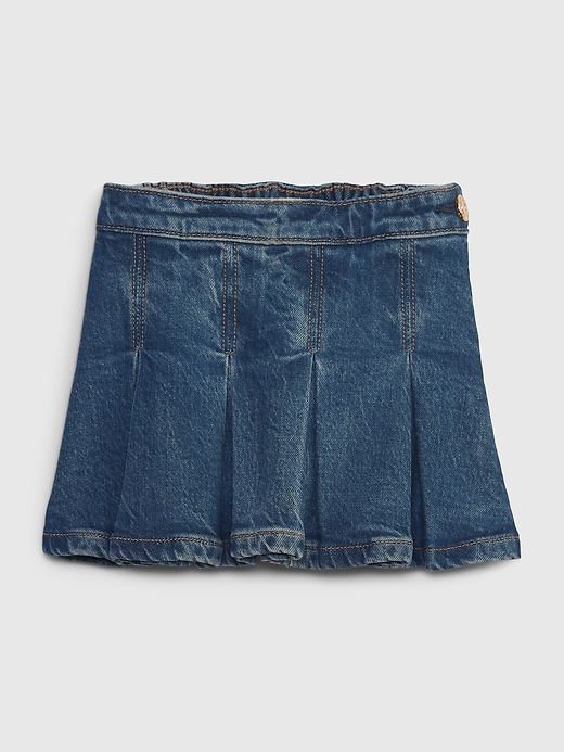 Image number 1 showing, Toddler Organic Cotton Pleated Denim Skirt