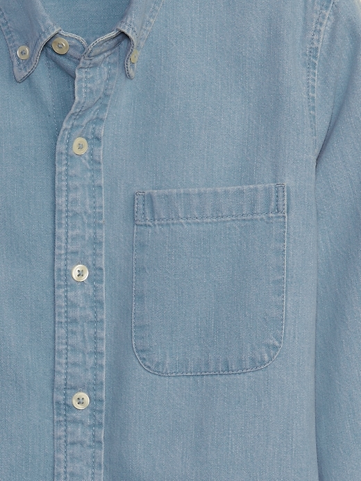 Image number 3 showing, Kids Chambray Button-Up Shirt