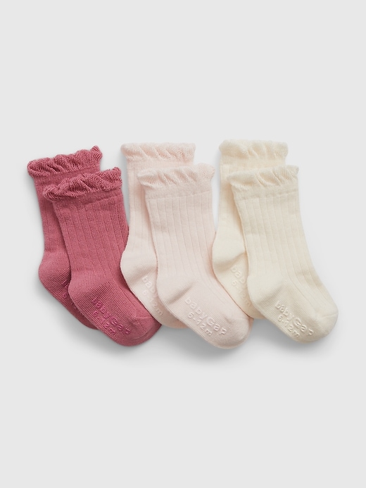 Image number 3 showing, Baby First Favorites Organic Cotton Crew Socks (3-Pack)