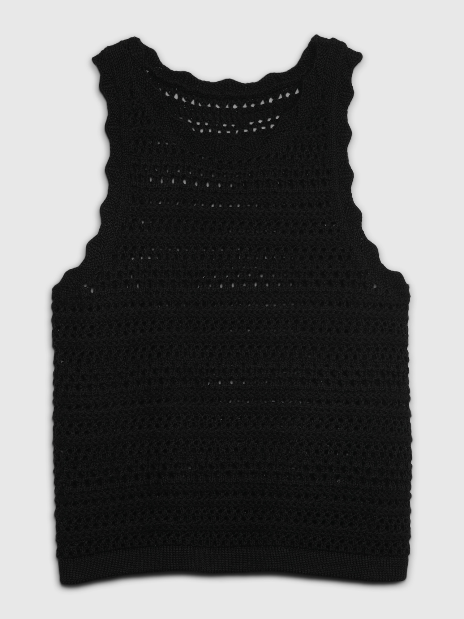 Crochet Halter Tank Top Black