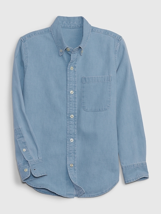 Image number 1 showing, Kids Chambray Button-Up Shirt