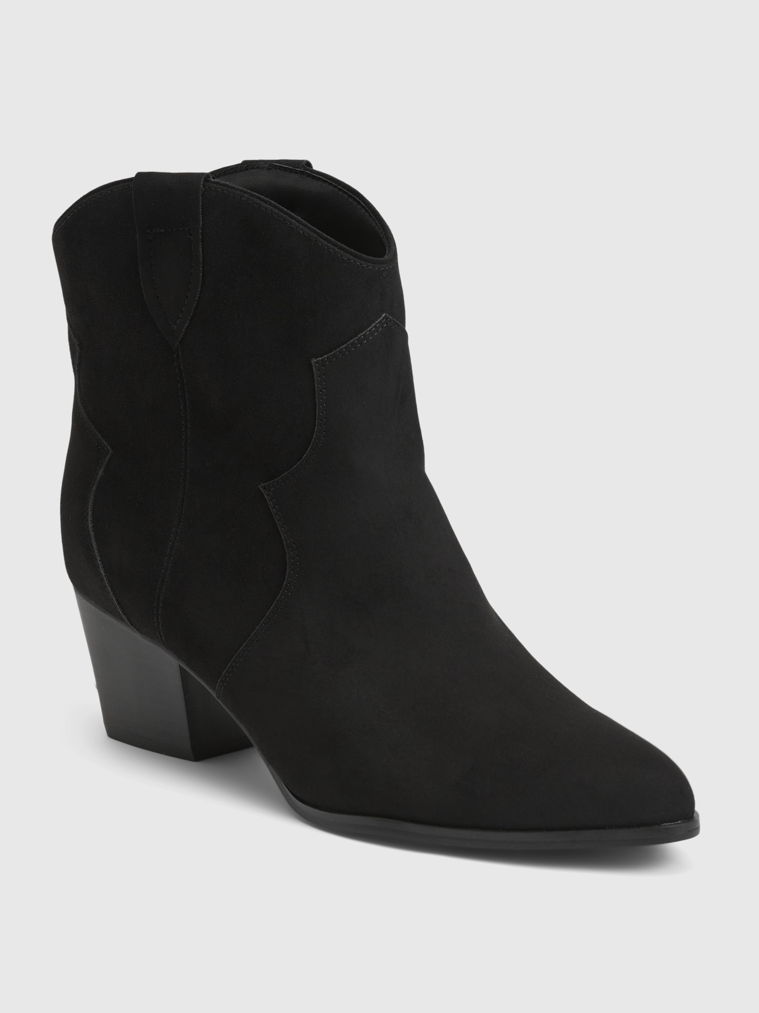 Gap Faux-suede Western Boots In Black